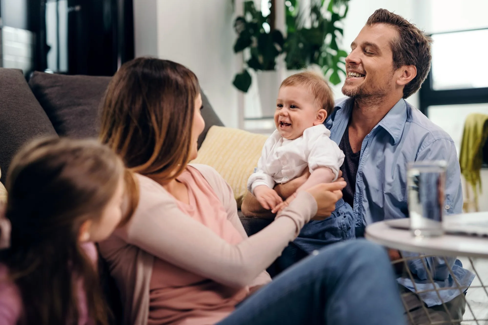 Young Ohio family planning life insurance to protect their children
